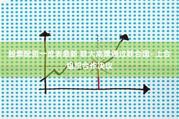 股票配资一览表最新 联大高票通过联合国—上合组织合作决议