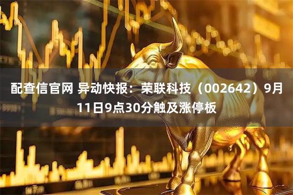 配查信官网 异动快报：荣联科技（002642）9月11日9点30分触及涨停板